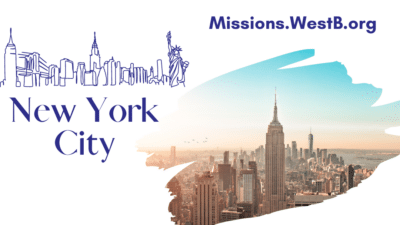 Graphic for the New York City Mission Trip indicating a link to Missions.WestB.org